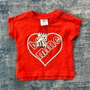 NWT! Baby Berry Orange Heart Be Mine Tee Size 000 0-3 Months